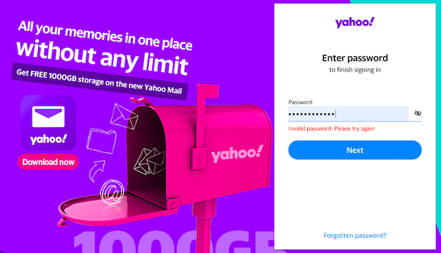 Yahoo mail sign in login