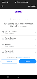 allow yahoo mail access to outlook