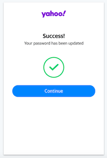 Yahoo mail password changed
